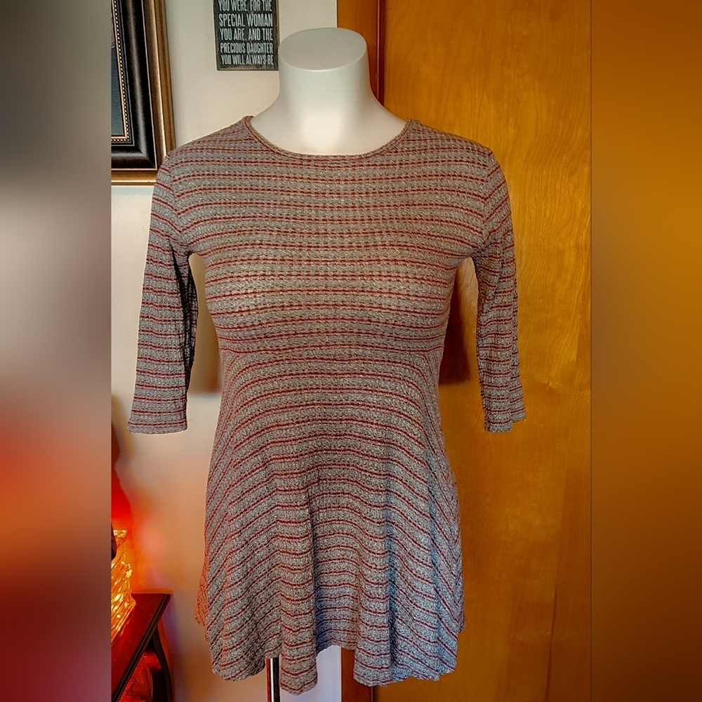 Rolla Coster Red & Gray Knit Mini Long Sleeve Dress - Size L - NWOT - Picture 2 of 5